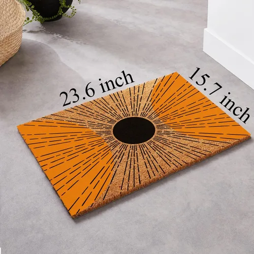 Miniatura 3 de Fun Coir - Tapete con estampado de sol de mediados de siglo, decoración moderna de bienvenida para porche delantero, alfombra personalizada