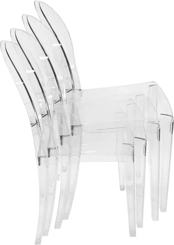 Miniatura 7 de Marion - Silla de comedor de acrílico transparente, juego de 2