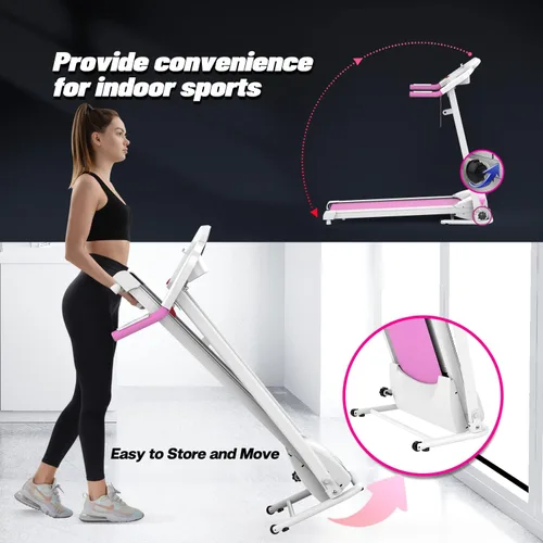Miniatura 3 de Home Foldable Treadmill with Incline, Folding Treadmill for Home Workout, Electric Walking Treadmill Machine 15 Preset or Adjustable Programs 250 LB
