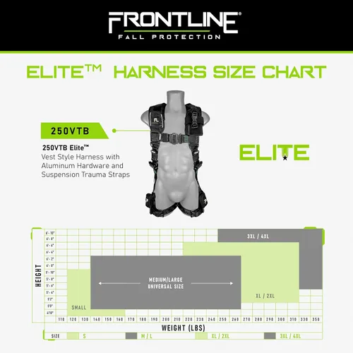 Miniatura 4 de FRONTLINE FALL PROTECTION 250CTB Elite™ Arnés de construcción Herrajes de aluminio OSHA&ANSI