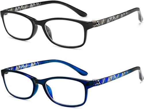 Miniatura 2 de EYEURL Paquete de 2 lentes de lectura con bloqueo de luz azul para mujeres y hombres, lentes de lectura para computadora + aumento de 1.0, anteojos