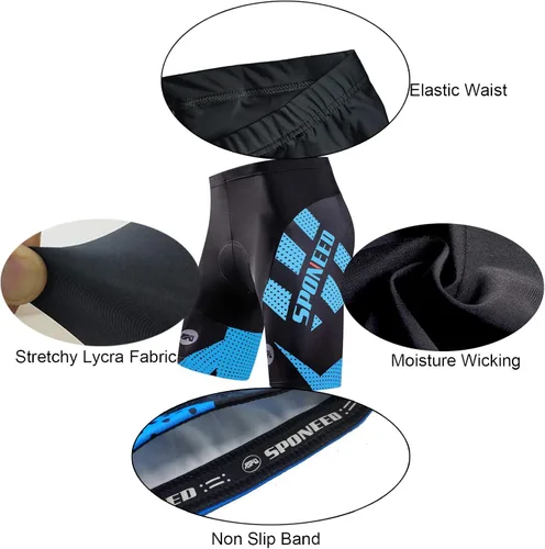 Miniatura 4 de sponeed Pantalones cortos de ciclismo para hombre pantalones acolchados para equitación ropa de ciclismo y ciclismo