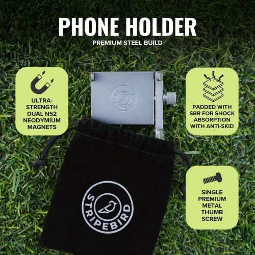 Miniatura 4 de Stripebird - Soporte Magnético Original para Teléfono de Golf - Accesorio para Carrito de Golf - Montura delgada para Smartphone - Almacena y Accede