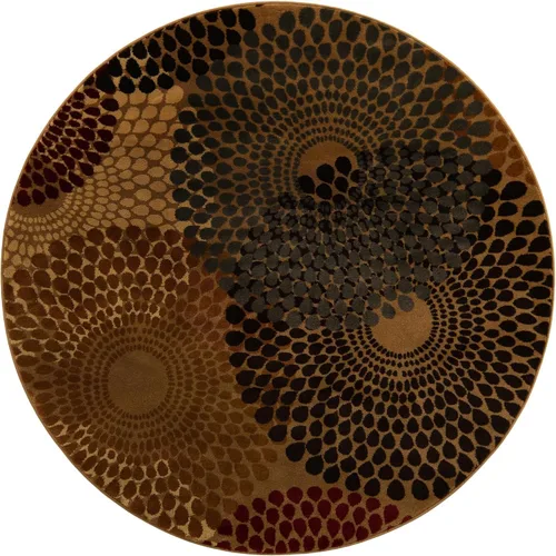 Miniatura 3 de Unique Loom Barista Collection - Alfombra de área Java (6 pies 1 pulgada, redonda, beige/negro)