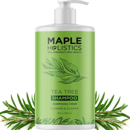 Miniatura 11 de Champú aclarante para acumulación y cabello graso - Champú de árbol de té para hombres y mujeres con aceite esencial de romero para cabello graso