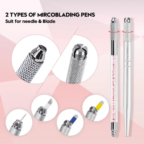 Miniatura 2 de Kit de microblading, kit de microblade para cejas Microblading Pen con cuchillas de microblading Suministros de microblading para suministros de Kit