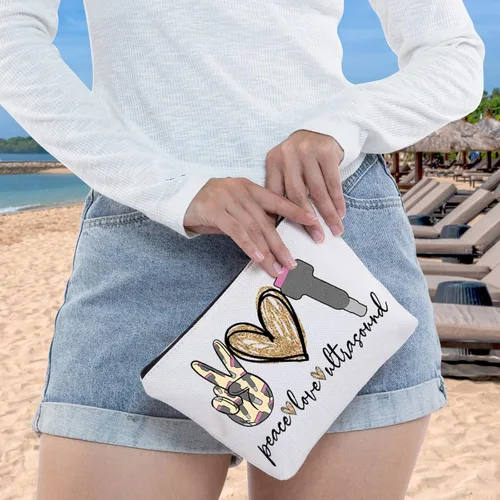 Miniatura 6 de WZMPA Sonography Tech - Bolsa de maquillaje cosmética para ecografía, regalo de ecografía, amor, ultrasonido, bolsa con cremallera para radiólogo