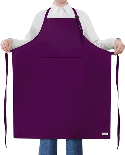 Miniatura 9 de ROTANET - Delantal extra grande para hombres, delantal ajustable con babero con 2 bolsillos, cocina, cocina para mujer, chef, resistente al agua