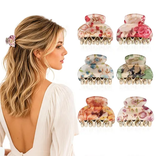 Miniatura 15 de Ivyu Pinzas para el cabello – 8 paquetes de pinzas pequeñas negras para mujeres, mini pinzas para el cabello de 1.57 pulgadas, accesorios de peinado