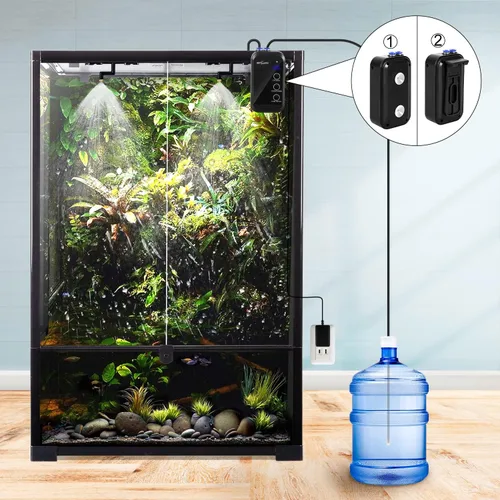 Miniatura 3 de REPTI ZOO Humidificador de reptiles, mini sistema de nebulización automática para terrarios de reptiles, sistema de pulverización de selva tropical