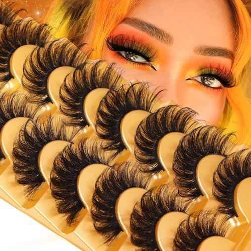Miniatura 11 de Pestañas postizas de visón para ojo de gato, pestañas postizas esponjosas y dramáticas, pestañas postizas de visón con aleteo, pestañas postizas
