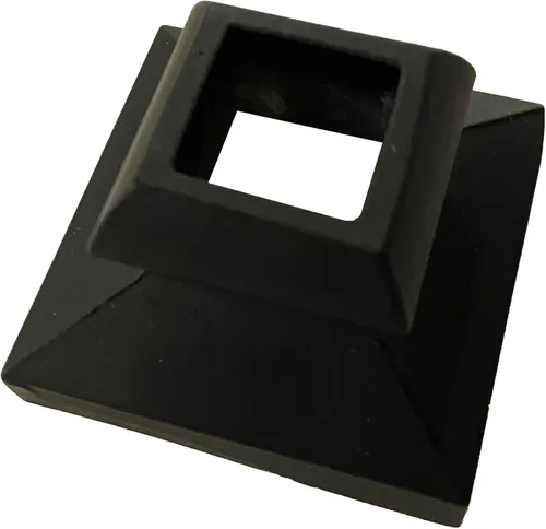 Miniatura 5 de Base plana para balaustrés delgada - para balaustres cuadrados de hierro de 1/2 pulgada - Juego de 10 (Negro satinado) - DH-SS2
