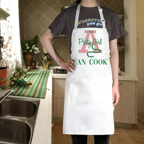 Miniatura 6 de WZMPA Delantal de cocina para hermandad de mujeres, regalo para niñas, linda niña, puede cocinar, delantal ajustable para cocinar, hornear y asar