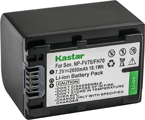 Kastar Paquete de 1 batería de repuesto NP-FV70 para Sony NP-FV30, NP-FV40, NP-FV50, NP-FV70, NP-FV70A, NP-FV90, NP-FV100, Sony BC-TRV, BC-VH1,
