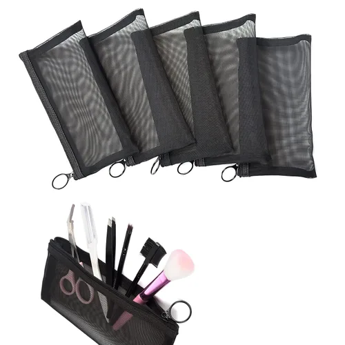 Miniatura 13 de Patu Bolsas de malla con cremallera, organizador de accesorios cosméticos de maquillaje de belleza, kit de aseo de viaje, bolsa de almacenamiento, 5
