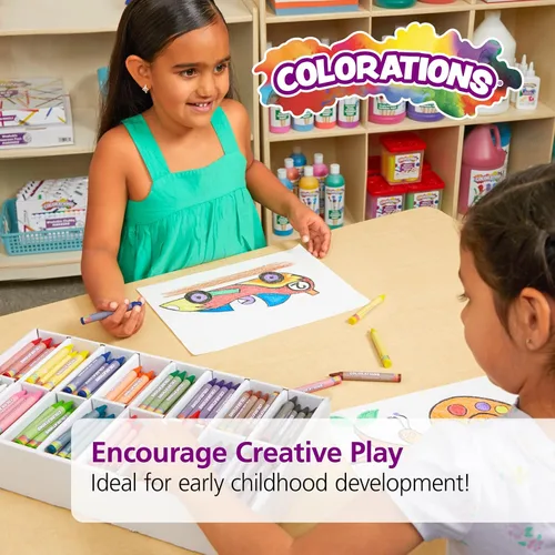 Miniatura 8 de Colorations Paquete de crayones grandes para el aula, 400 unidades, 16 colores, no tóxicos, suministros escolares para niños, crayones jumbo a