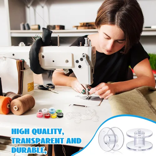 Miniatura 4 de Timgle 200 bobinas para máquina de coser, bobinas de plástico clase 15, compatibles con máquinas de coser SA156, bobinas de bordado, máquinas