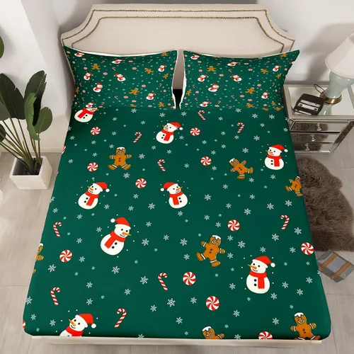 Miniatura 11 de Erosebridal Divertida sábana bajera ajustable de Halloween para niños, lindo juego de ropa de cama de calabaza fantasma, decoración de Halloween