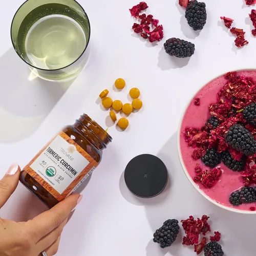 Miniatura 5 de Truvani Tabletas de curcumina de cúrcuma orgánica de 1,350 mg cada una, apoyo natural para las articulaciones con pimienta negra para absorción - 90