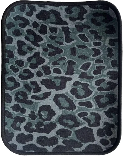 Miniatura 4 de Tapetes universales con estampado de leopardo negro y verde, patrón abstracto de guepardo, textura de piel de animales salvajes, tapetes para autos