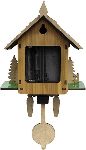 Miniatura 3 de FitBest Reloj de cuco tradicional de madera hecho a mano con pájaros, funciona con pilas, reloj de cuarzo de péndulo de pared para decoración