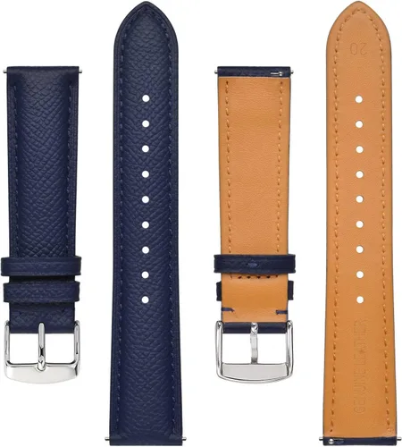 Miniatura 3 de BISONSTRAP Correas de reloj de cuero con textura para mujeres y hombres, correas de repuesto de reloj con liberación rápida, 0.709 in, 0.787 in
