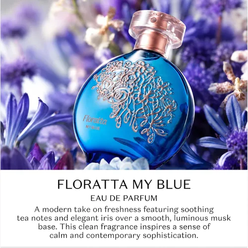Miniatura 4 de O BOTICARIO Floratta My Blue Eau de Toilette, perfume de fragancia floriental amaderada de larga duración para mujer, 2.5 onzas