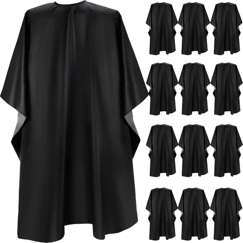 Foaincore 12 capas de champú para salones de belleza, capas de peluquero impermeables para estilistas de 59 x 47 pulgadas con cierre a presión