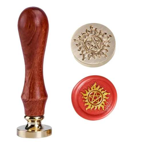 Miniatura 7 de Sello de cera Tranditional Triple Moon Goddess Wiccan Vintage Sealing Wax Stamp 0.984 in 0.98'' Unique Witchcraft Goddess Sellador de cobre