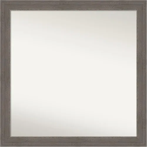 Miniatura 439 de Amanti Art Espejo de pared personalizado no biselado (24.5 x 24.5 pulgadas), marco gris marrón alta, varios tamaños personalizados, espejo de baño