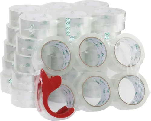 Miniatura 8 de BOMEI PACK Cinta de embalaje silenciosa sin ruido, 6 rollos de 1.88 pulgadas x 55 yardas, cinta de embalaje industrial resistente para embalaje