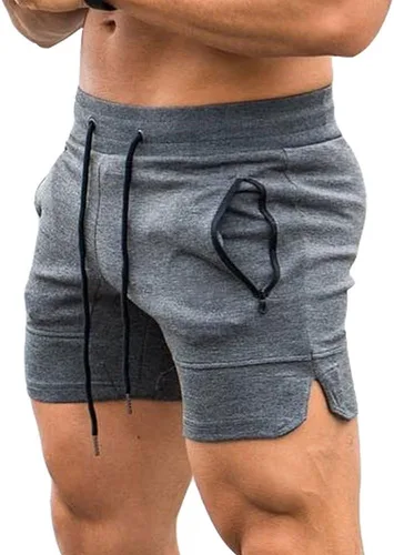 EVERWORTH - Shorts de entrenamiento para hombre, pantalones cortos de entrenamiento ajustados para correr, con bolsillo con cremallera, en 3 colores