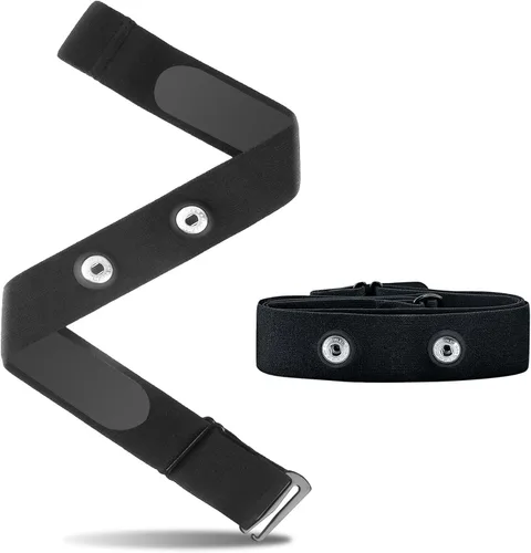 Correa de pecho negra (correa de repuesto) compatible con monitores de frecuencia cardíaca Wahoo TRACKR 2024, TICKR FIT, Garmin HRM 600, HRM 200,
