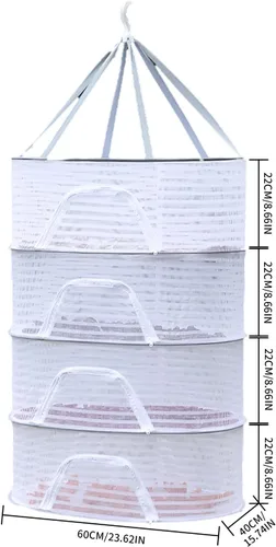Miniatura 2 de Rejilla de secado de hierbas, red plegable de malla con cremallera, red de secado de alimentos para secar suéter para secar semillas, hierbas, 4