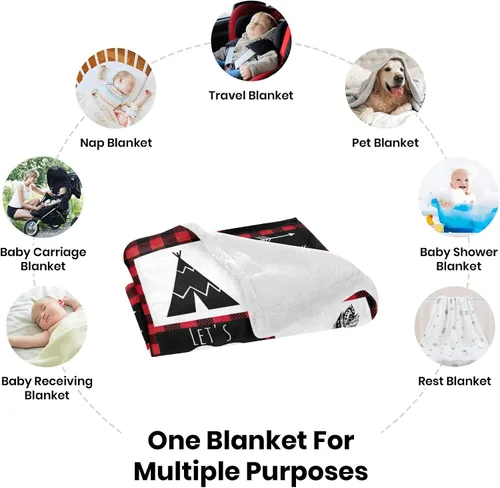 Miniatura 6 de Manta de bebé personalizable con nombre de la selva, manta de bebé personalizada para niños, manta de aventura que espera, manta de forro polar