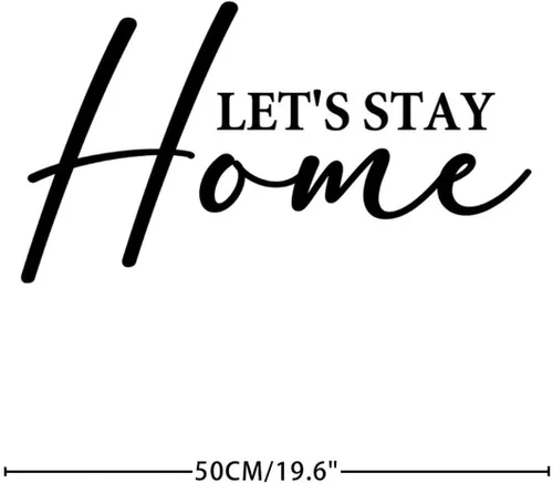 Miniatura 4 de Calcomanías de pared extraíbles con texto en inglés «Lets Stay House» – Adhesivos de pared extraíbles con citas inspiradoras, decoración de pared