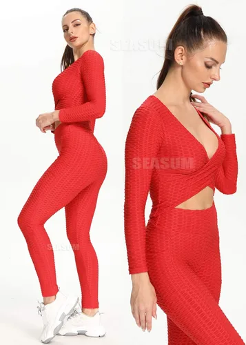Miniatura 10 de SEASUM - Pantalones de yoga de cintura alta para mujer, con control de abdomen y realce de glúteos, leggings favorecedores para entrenar y correr