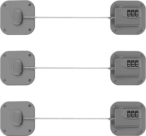Miniatura 14 de Cerradura de refrigerador, cerradura de nevera resistente, cerradura de combinación para armarios de refrigerador, cajones, seguridad, fácil