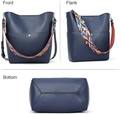 Miniatura 2 de BROMEN Bolsa Hobo para mujer, diseñada con cuero vegano, de hombro, bandolera