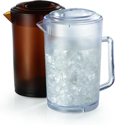 Miniatura 8 de GET P-3064-1-CL-EC Jarra de plástico resistente y sin BPA de 2 cuartos de galón con tapa, inastillable (64 onzas), transparente