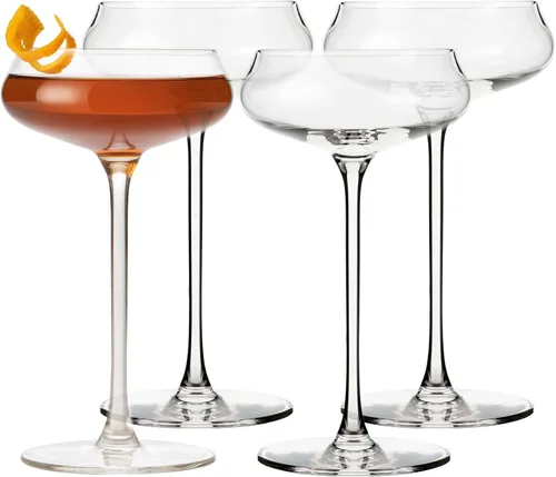 Miniatura 10 de Libbey Vasos de cóctel con paneles, 8.5 onzas, con tallo de línea fina acanalada, juego de 4 vasos de cóctel de Martini aptos para lavavajillas