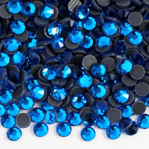 Miniatura 40 de 6000 diamantes de imitación termoadhesivos a granel, diamantes de imitación azules para ropa de manualidades, cristales termoadhesivos para Zafiro