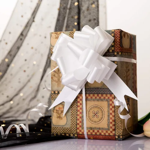 Miniatura 5 de GWHOLE 60 lazos de cinta blanca de 5 pulgadas para envolturas de regalo, decoración de boda 60 cintas blancas
