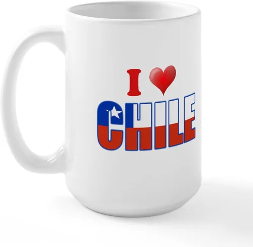 Miniatura 20 de CafePress Taza de café de cerámica extra grande de 15 oz (15.0 fl oz) con bandera de Chile