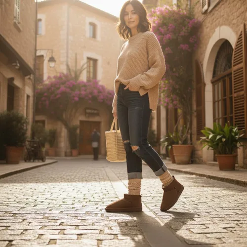 Miniatura 104 de CUSHIONAIRE, Hip 2 - Botas de nieve de gamuza auténtica para mujer, sin cordones, con cómodo forro de piel de oveja sintética + espuma viscoelástica
