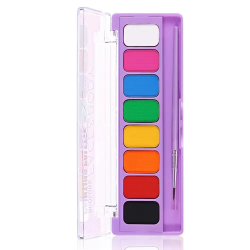 MEICOLY Paleta delineador de ojos activado por agua de 8 colores, delineador retro Hydra de color neón UV, delineador de ojos a prueba de manchas,