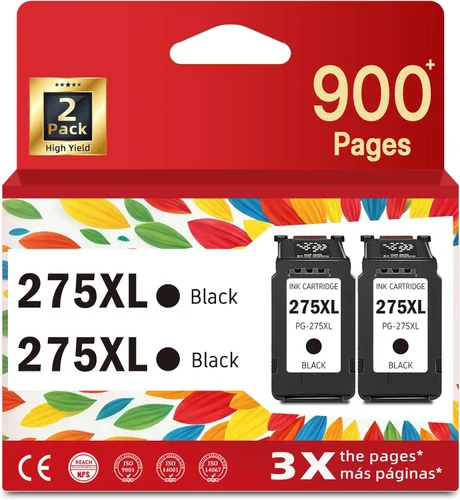 Cartuchos de tinta negra 275XL, repuesto compatible para Canon PG 275 y PG275XL, compatibles impresoras Pixma TS3522, TR4720, TR4700, TR4722,
