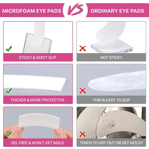 Miniatura 6 de Pretty memory 110 almohadillas de ojos para extensiones de pestañas, cinta de espuma precortada para extensiones de pestañas, almohadillas