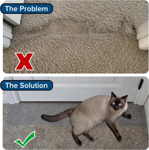 Miniatura 3 de KittySmart Protector de alfombra contra arañazos - Evita que los gatos arañen las alfombras en las puertas instantáneamente - PRECORTE