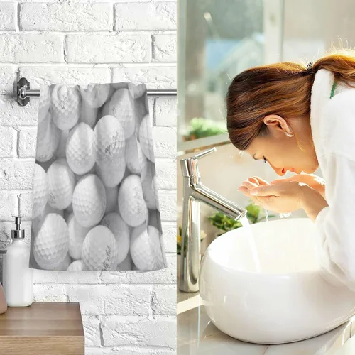 Miniatura 8 de Juego de 2 toallas de algodón blancas para baño, deportes, cocina, toallas de mano suaves y absorbentes, 16 x 28 pulgadas